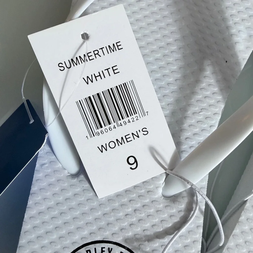 Hurley Summertime Womens White Flip Flop Sandals Size 9 New